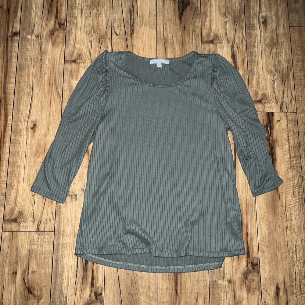 green ribbed top
